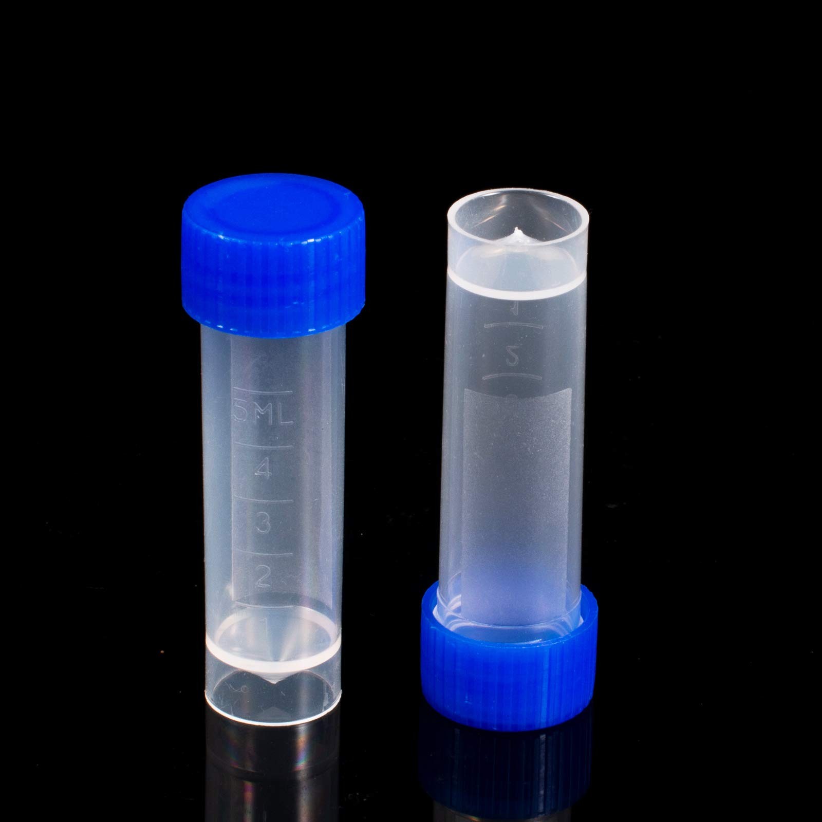 50 Pieces 5 Ml Plastic Graduated Vial Sample Bottle Storage Container Tubes with