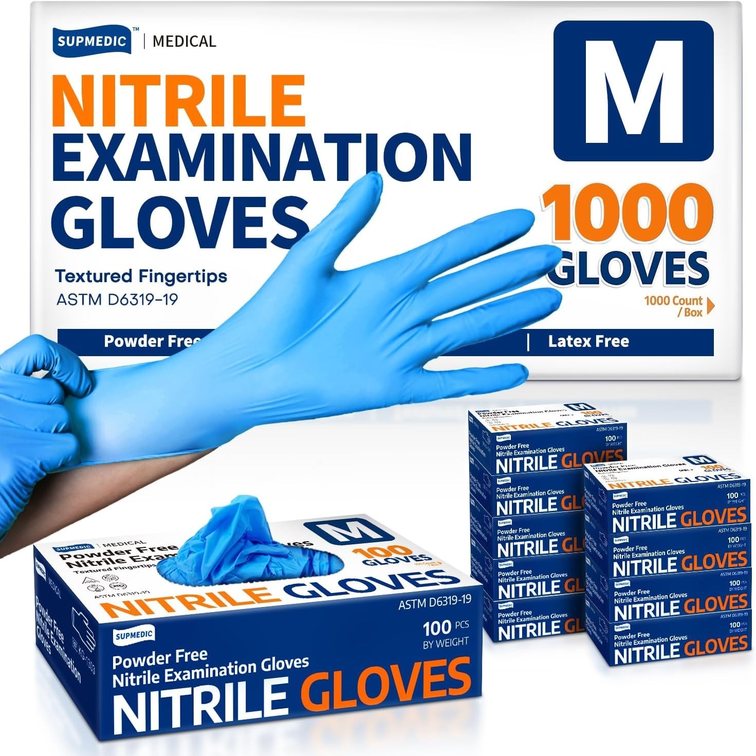 Medical Soft Max Nitrile Exam Gloves, 1000 Pcs Latex-Free Powder-Free Food Sa…
