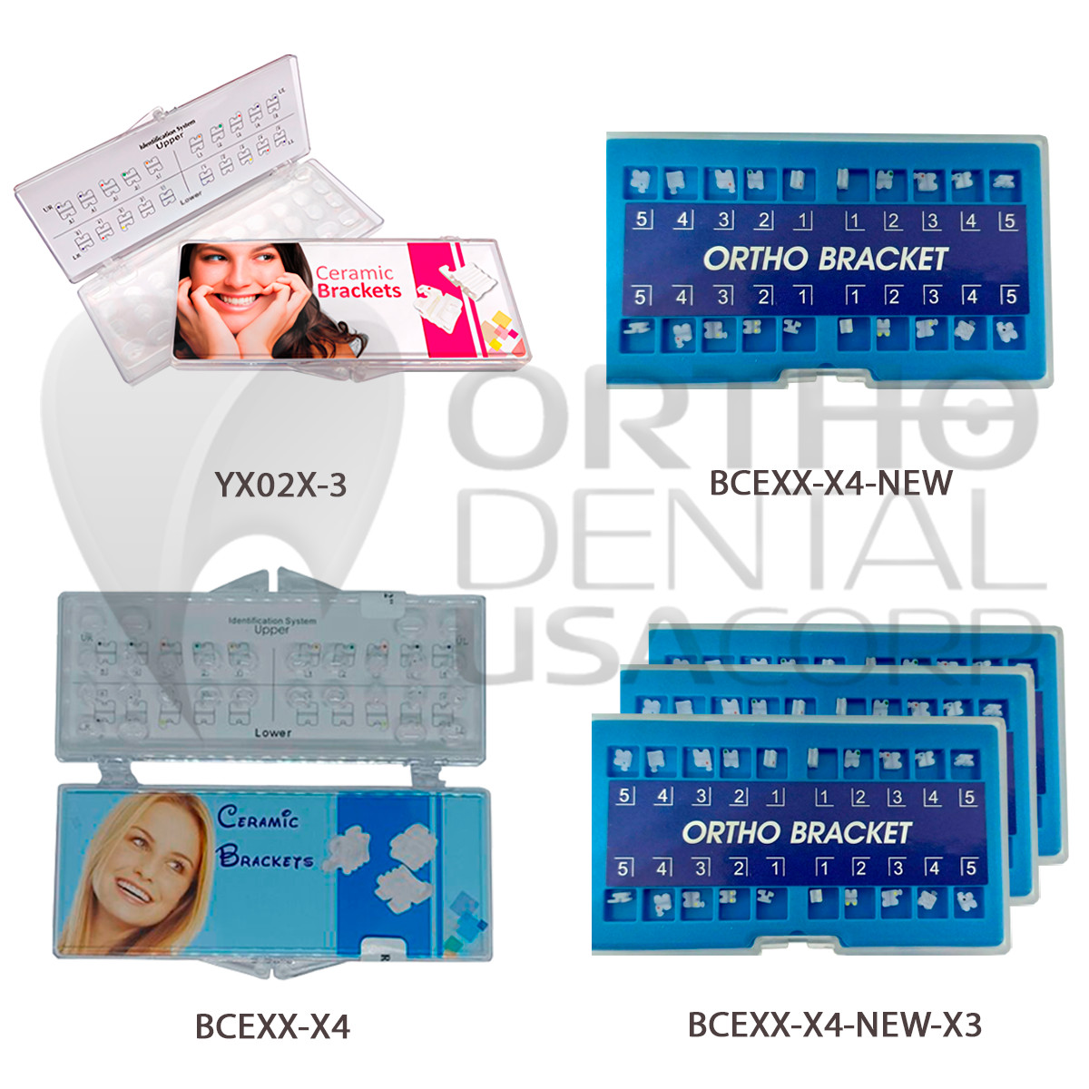 Orthodontic Ceramic and Sapphire Bracket W/H 3, 4, 5 Acrilyc Case USA Seller