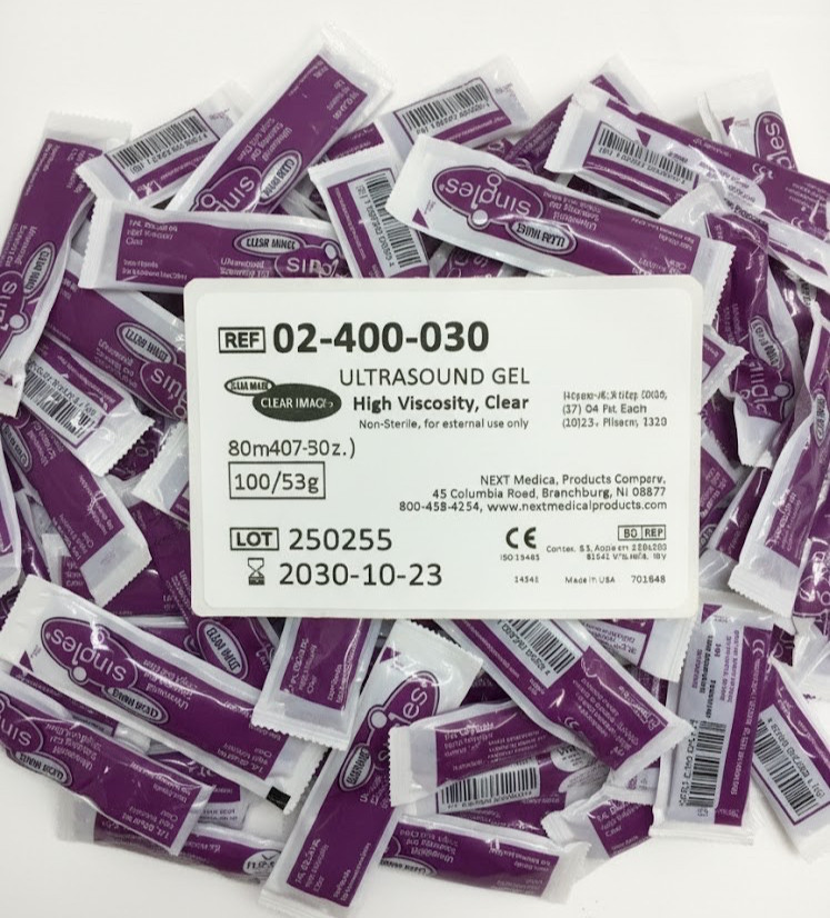 Next Medical Clear Image Ultrasound Gel 1oz Packets 100pk Single Use 02-400-030
