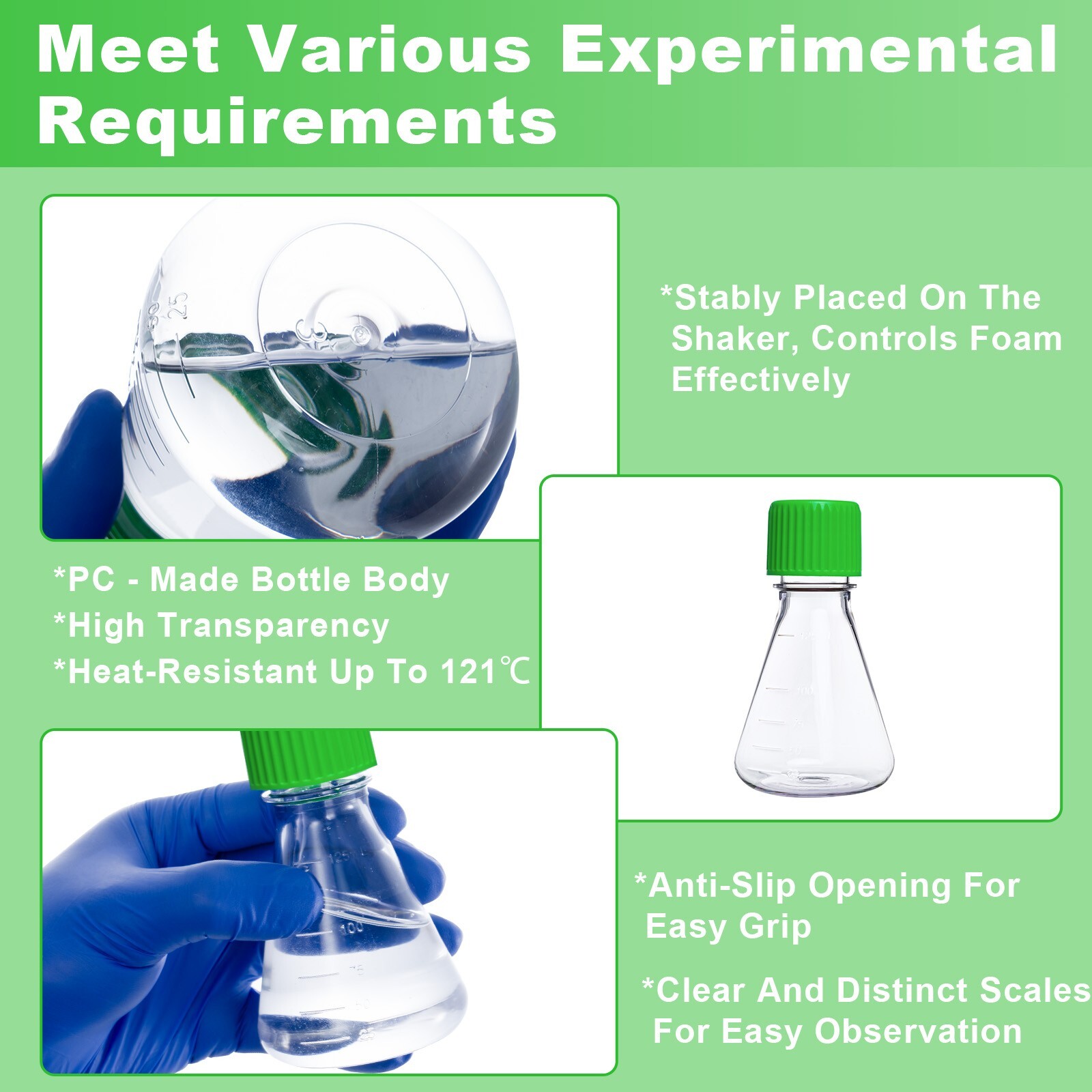 Biologix® 125mL Erlenmeyer Shake Flask, Vent/Sealed Cap, 1 Pc/Bag, 24 Bags/Case