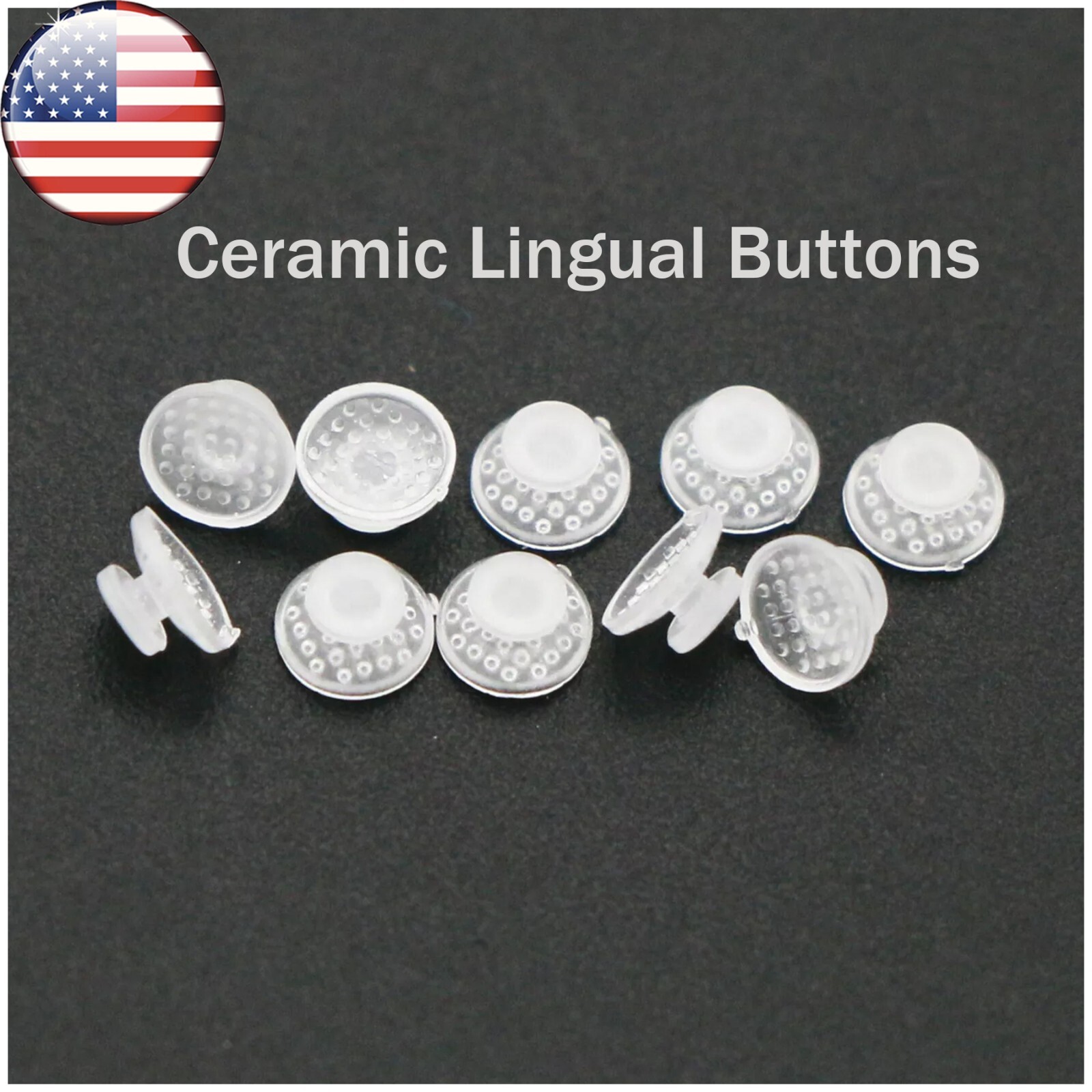 US 100Pcs Dental Orth Bite Turbos Openner Tongue Tamers Hinge Lingual Button