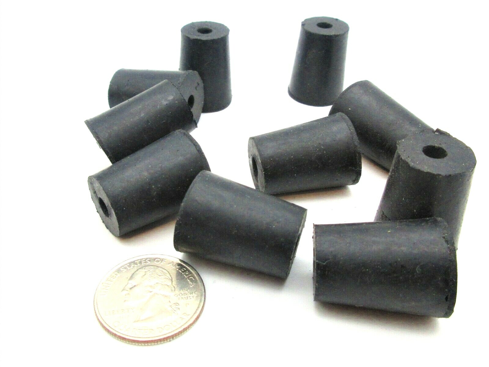 #2 Solid Rubber Stoppers Tapered Plug Bung Cork 1 Hole Fits 5/8″ to 25/32″ ID