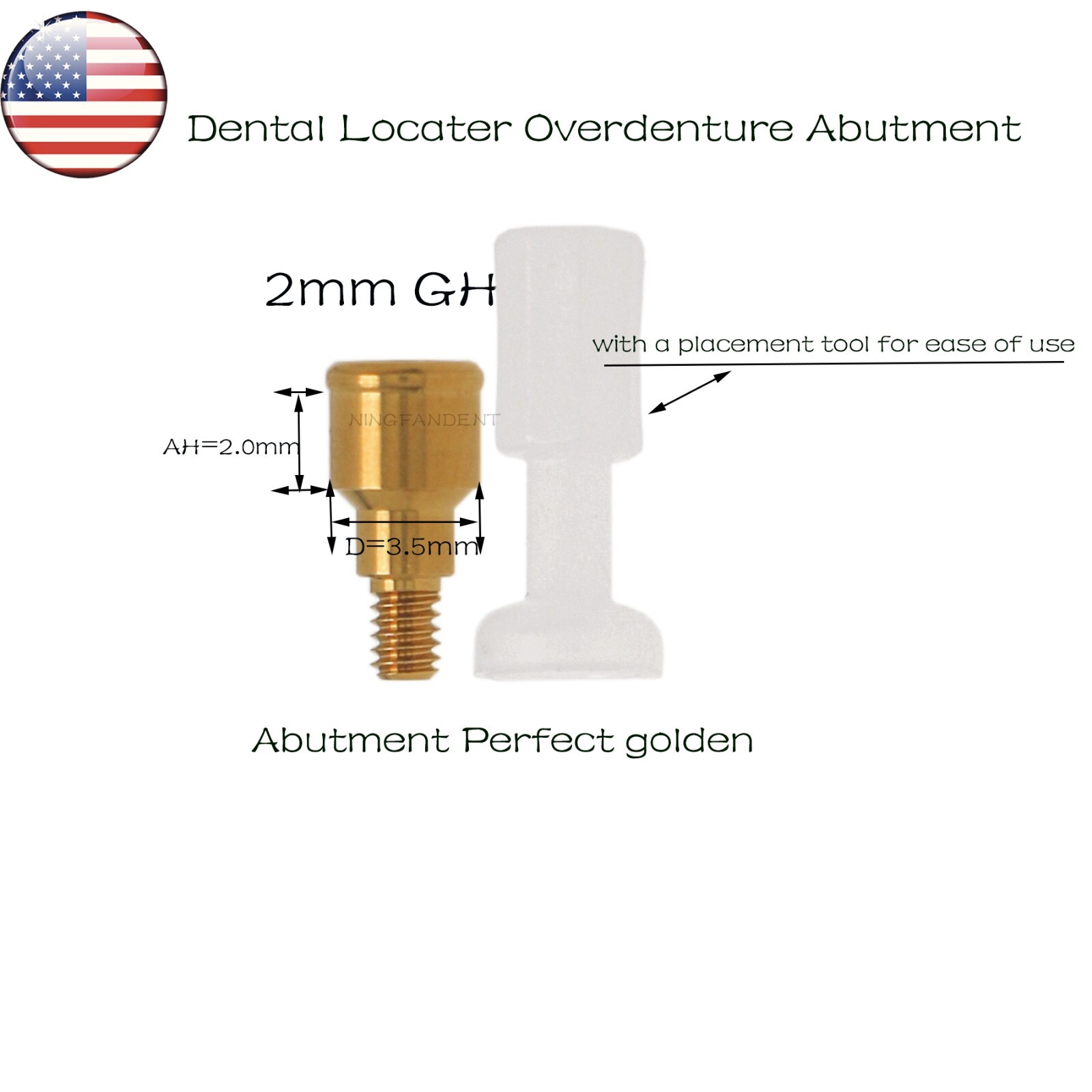 US Overdenture Locator Abutment Male Cap &Tools For Zimmer/BEGO/MIS/Cortex/Adin