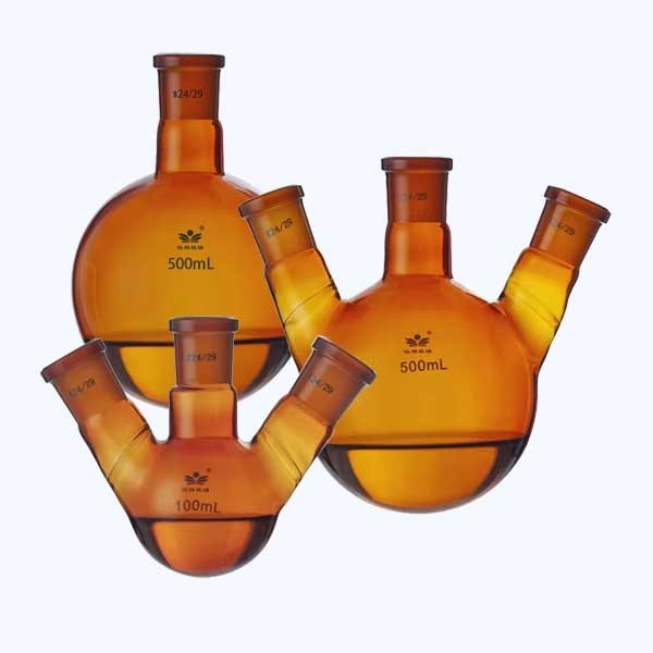 5ml-1000ml Round Bottom Amber Boiling Flask with Standard Joints Lab Supplies