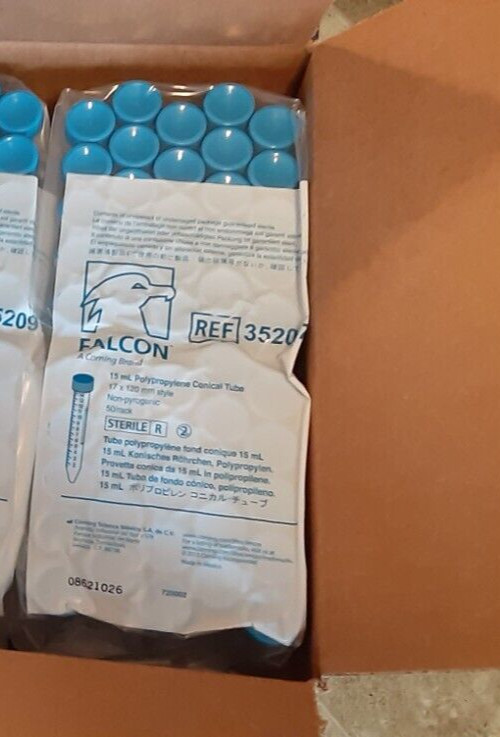 Falcon 15 mL / 17x120mm Conical Centrifuge Tubes (50sealed rack )352097 (EXP 26)