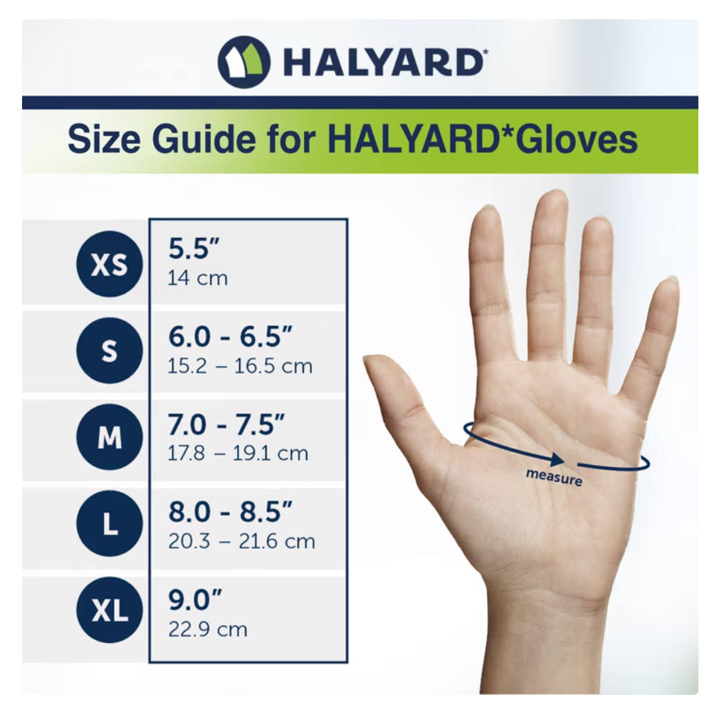 Halyard Purple Nitrile Exam Gloves, Powder Free 5.9 mil Extra Small – Box of 100