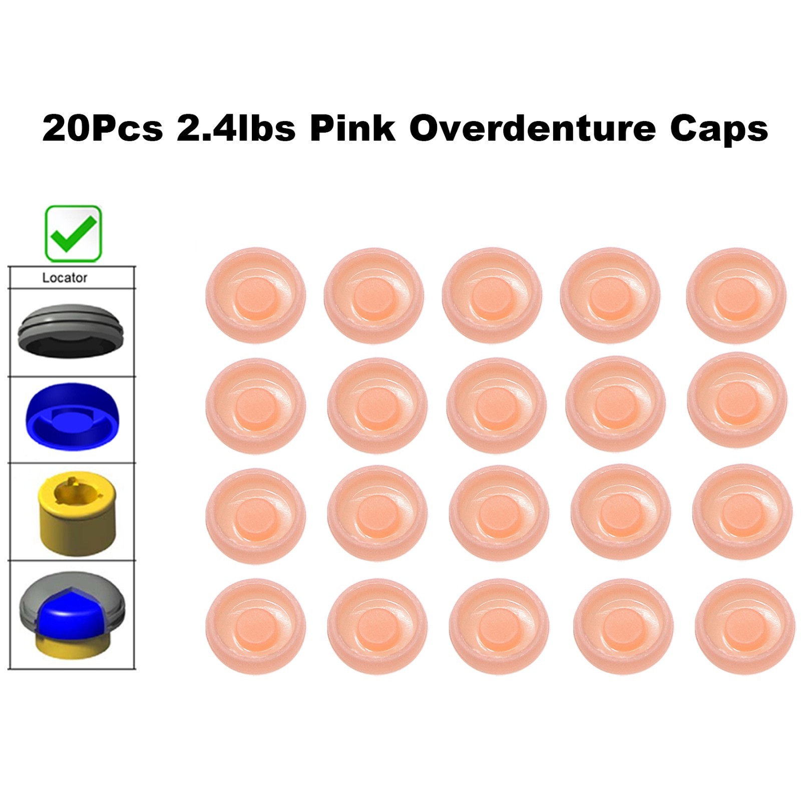 US 20Pcs Overdenture Abutment Retention Caps For Dental Locator Inserts Implant