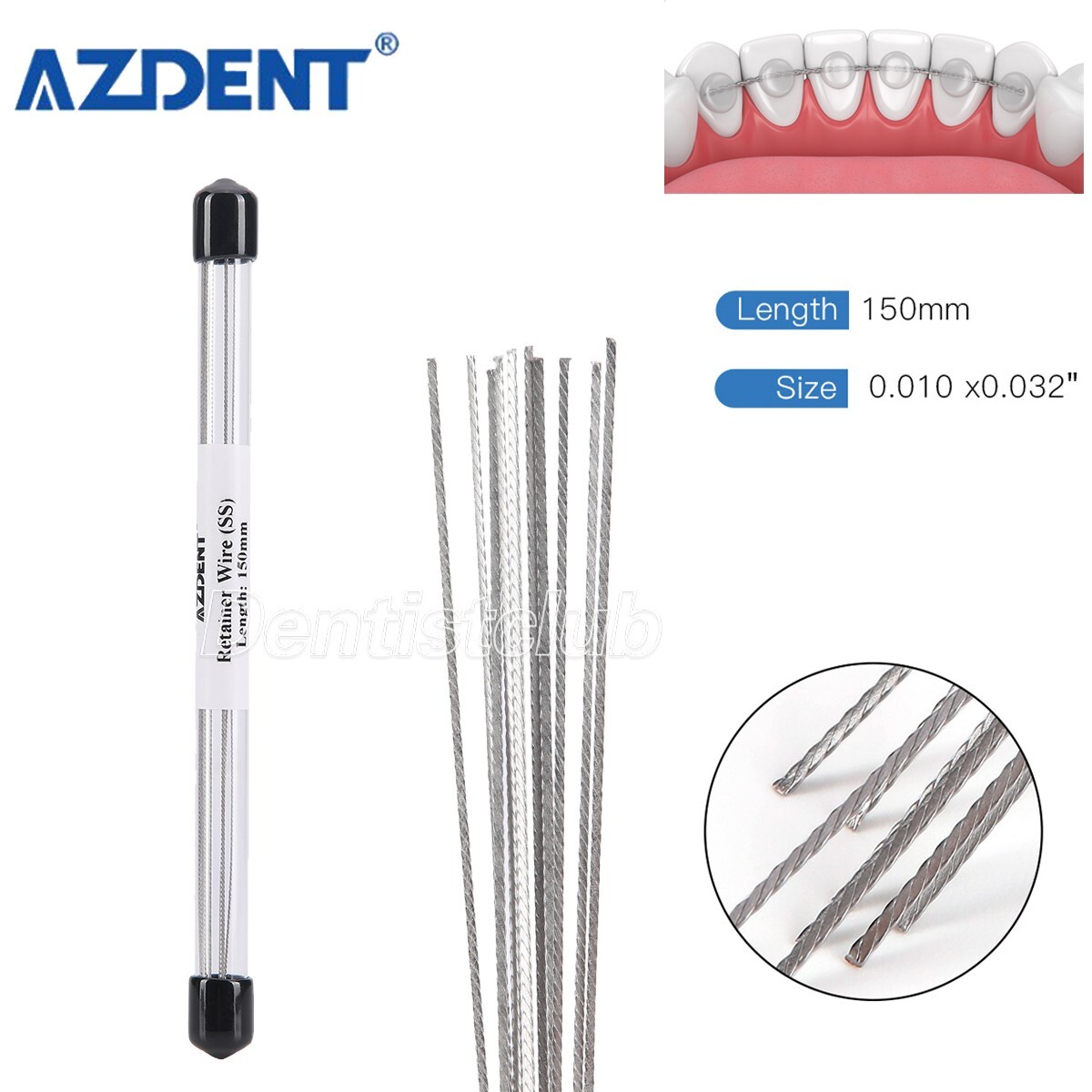 10Pcs/1Pack Dental Ortho Lingual Retainer Wire Stainless Steel Flat Twist Wires