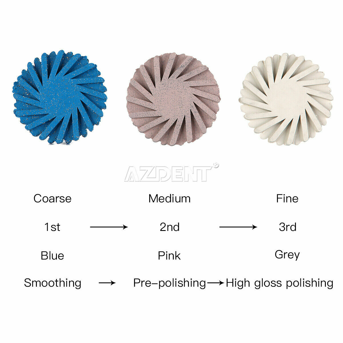Dental Diamond Burs Cups Composite Polishing Kit for Low Speed Handpiece AZDENT