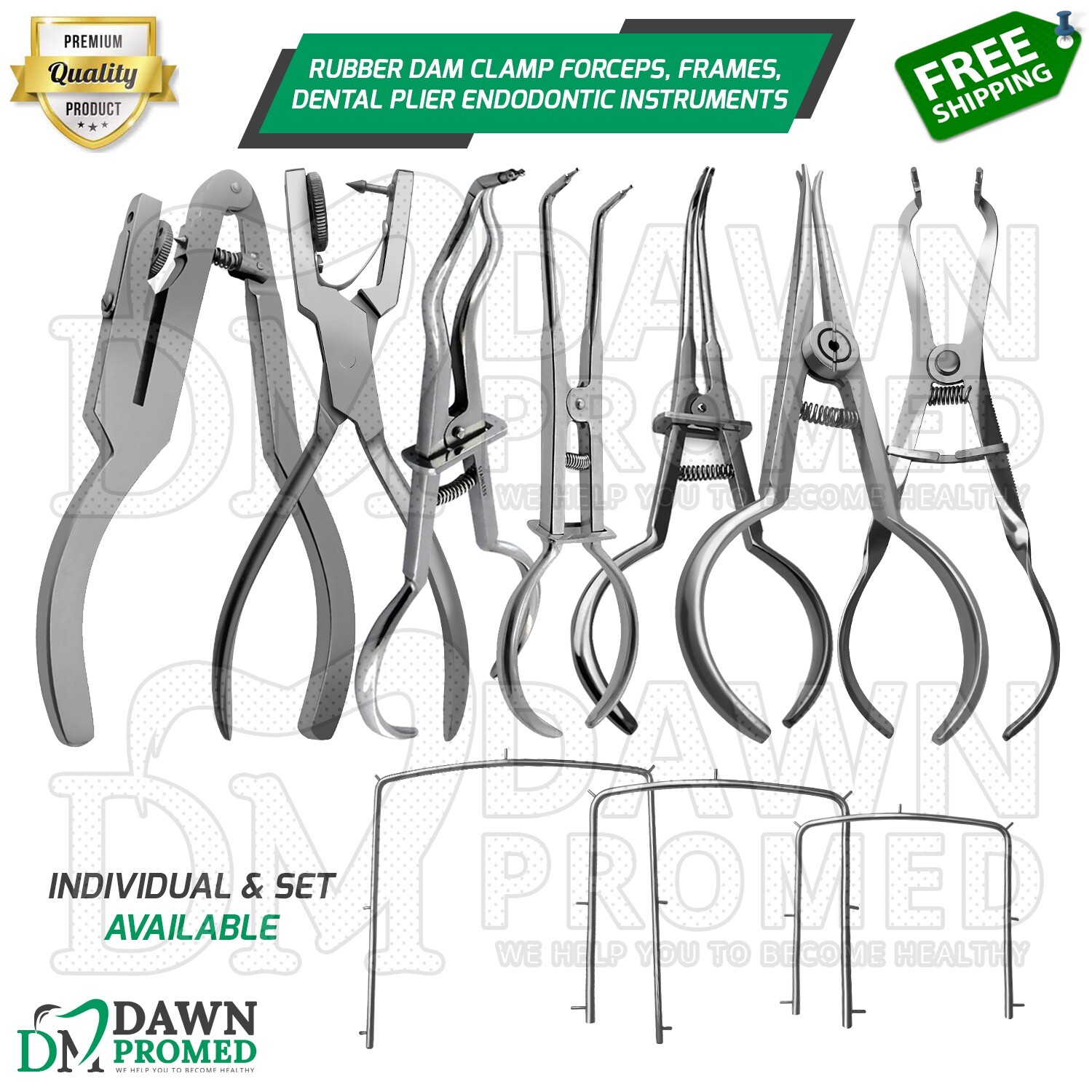 Rubber Dam Clamp Forceps Frames Dental Plier Endodontic Lab Instrument German Gr