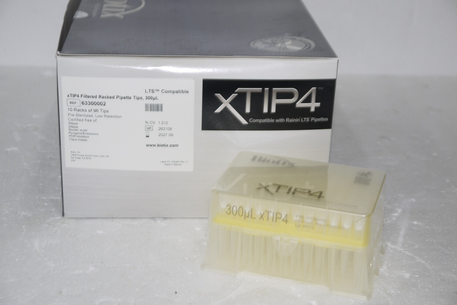 Biotix 63300002 300 uL Racked Low Retention Pipette Tips EXP 09-2027 768 pcs New