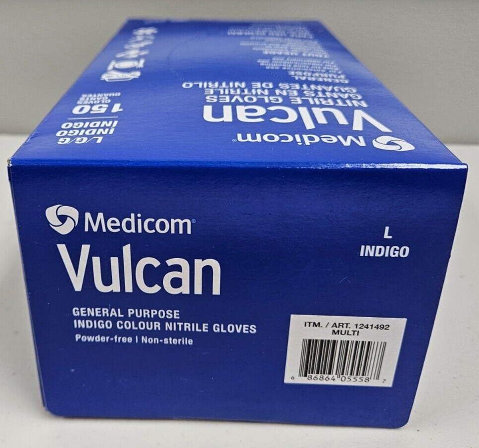 Medicom Vulcan Nitrile Glove Gant General Purpose LARGE 150 Automotive LG L