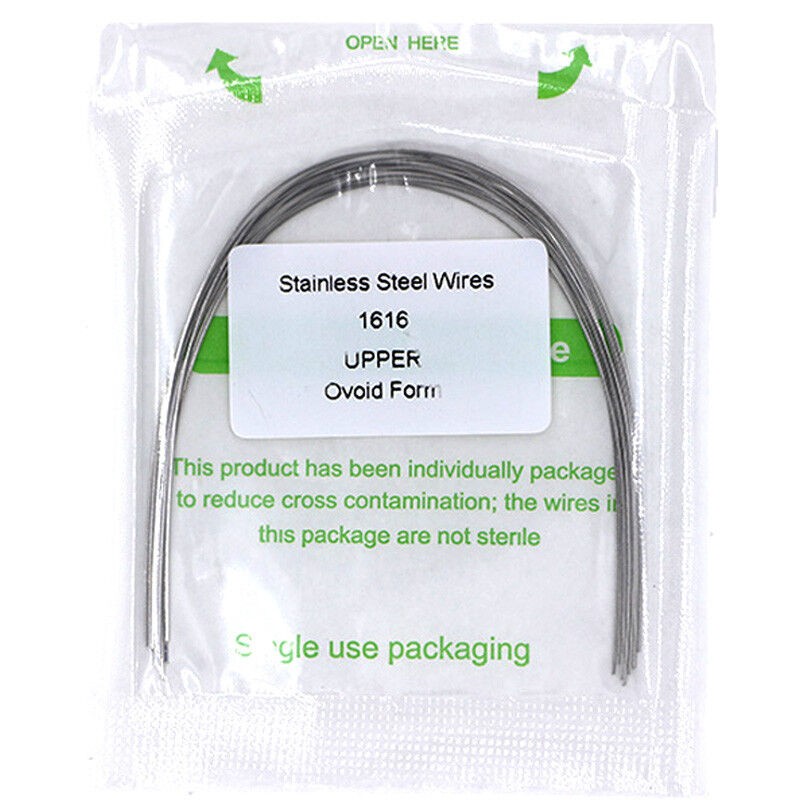 20×Dental Ortho Stainless Steel Rectangular Arch Wire Ovoid Form 16×16 Upper