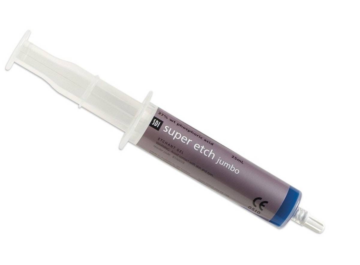 SDI 8100059 Super Etch Jumbo Dental Etchant Syringes 2/Pk 25 mL