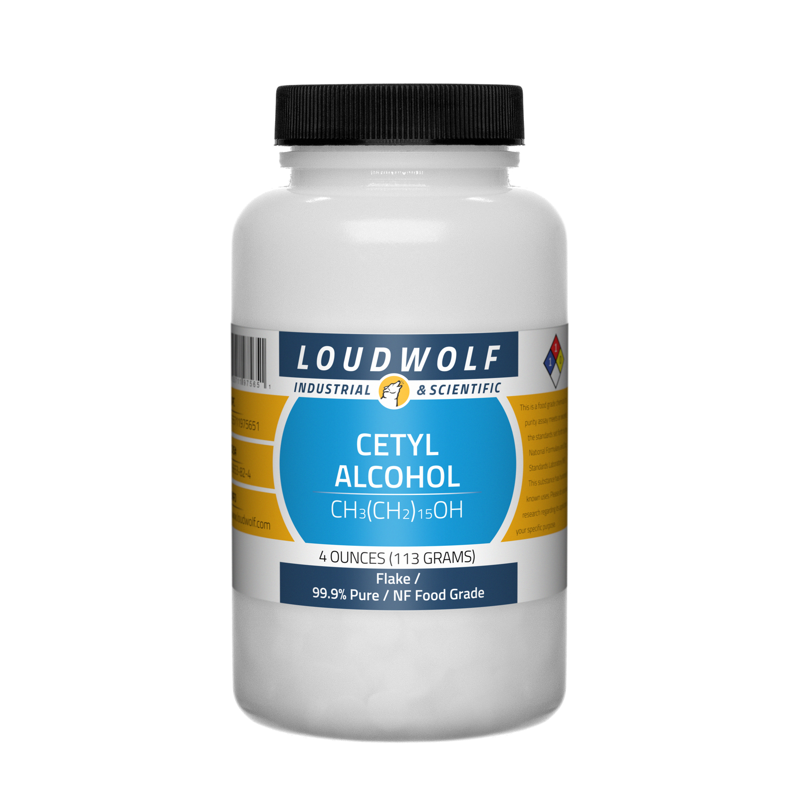 Cetyl Alcohol, 4oz, NF Food Grade, Sturdy Bottle, SHIPS SAME DAY