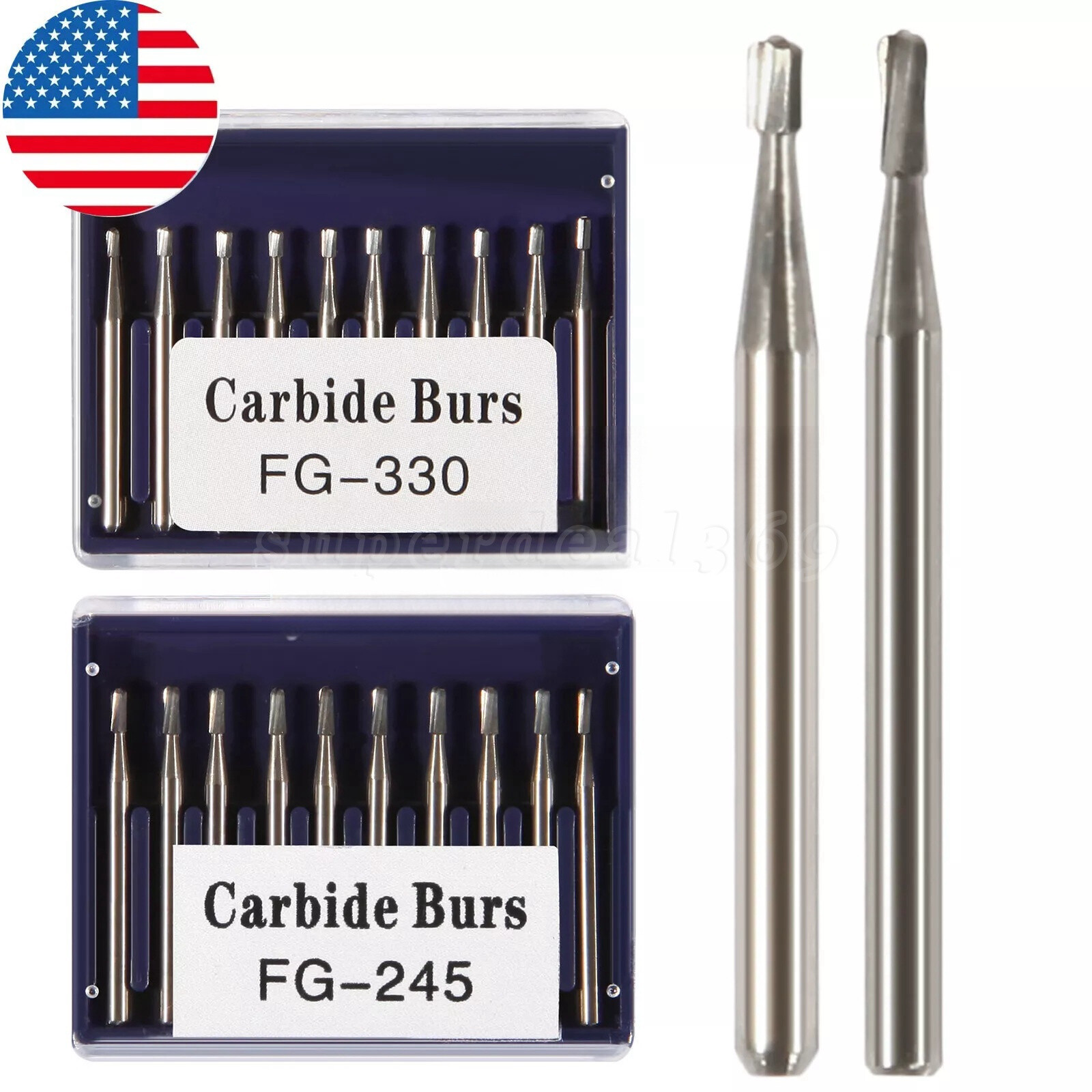 Dental Carbide Burs Tungsten Steel Bur FG #330 /FG #245 for High Speed Handpiece
