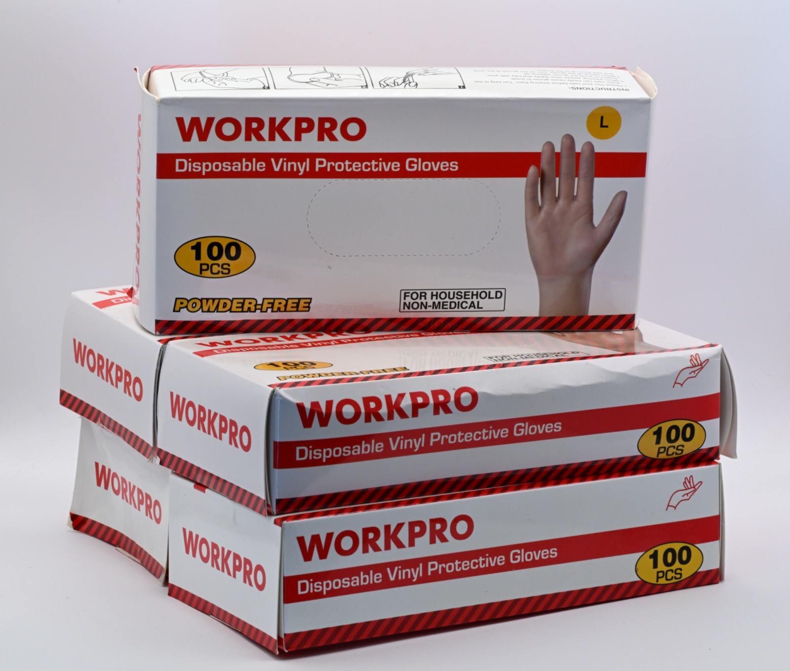 Workpro Disposable Vinly Protective Gloves 5PK – Pack of 5
