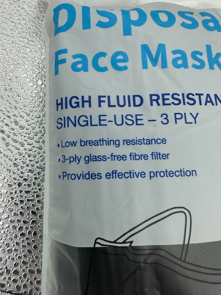 50 PCS Black Disposable Face Masks