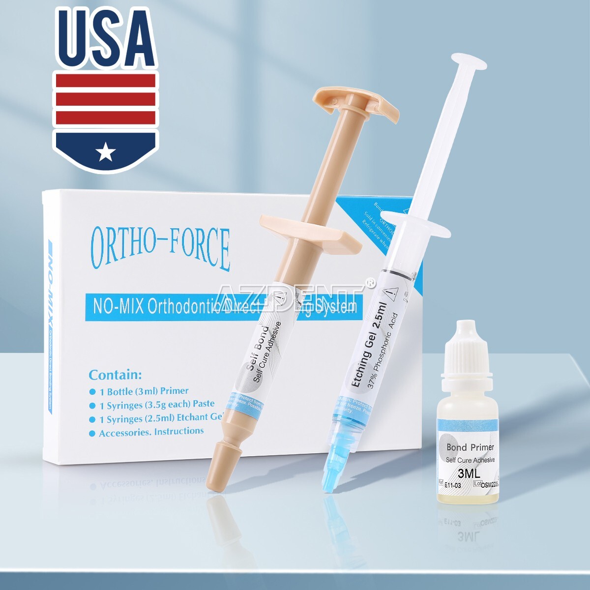 Dental Orthodontic Adhesive Resin Syringe Paste Kit for Brackets Bonding