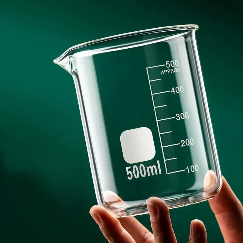 High Borosilicate Glass Measuring Cup – Heat Resistant Lab Beaker 50ml-500ml
