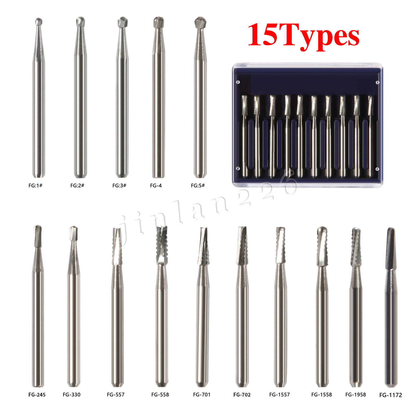 10-100Pcs Dental FG Tungsten Carbide Inverted Cone Bur High Speed Handpiece Burs