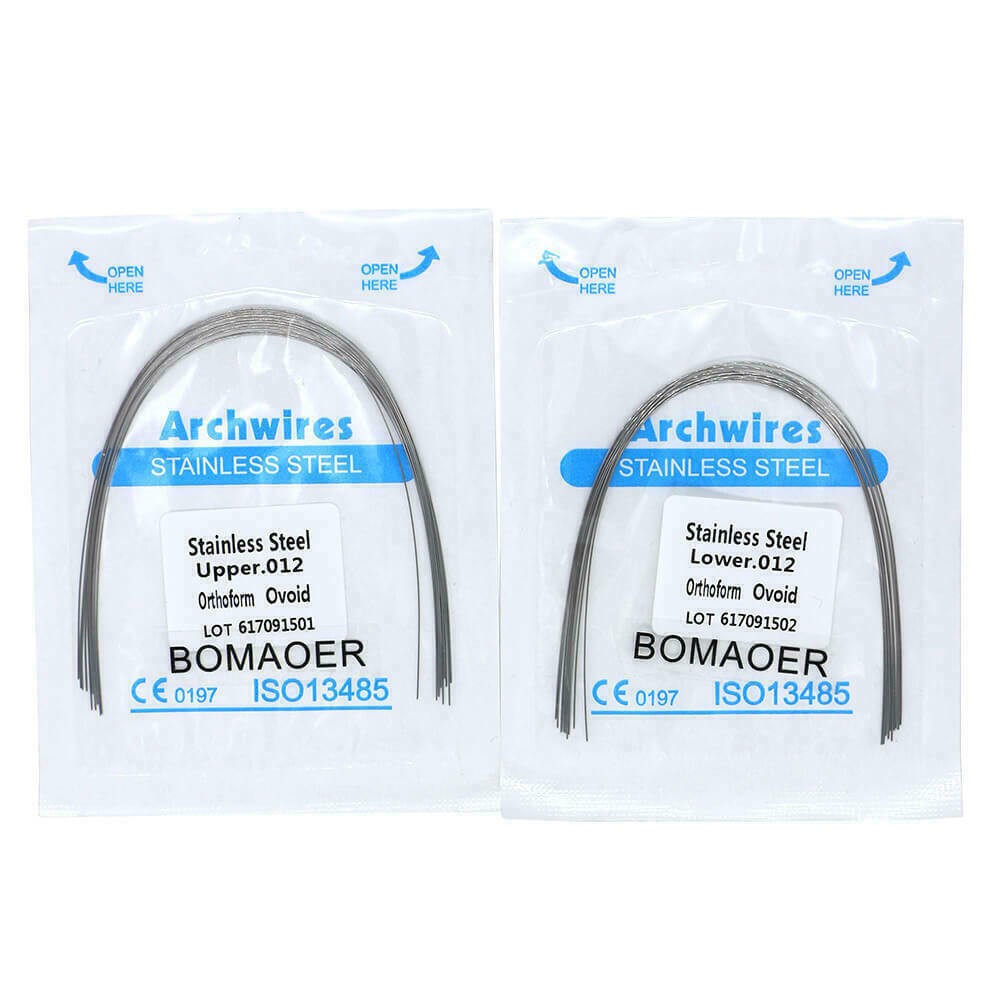 200×Dental Orthodontic Stainless Steel Round Arch Wires Ovoid Form 012 Upper