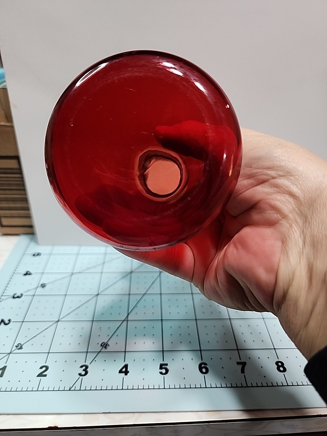 VINTAGE RED PYREX 250 mL LOW ACTINIC NARROW MOUTH ERLENMEYER FLASK EUC