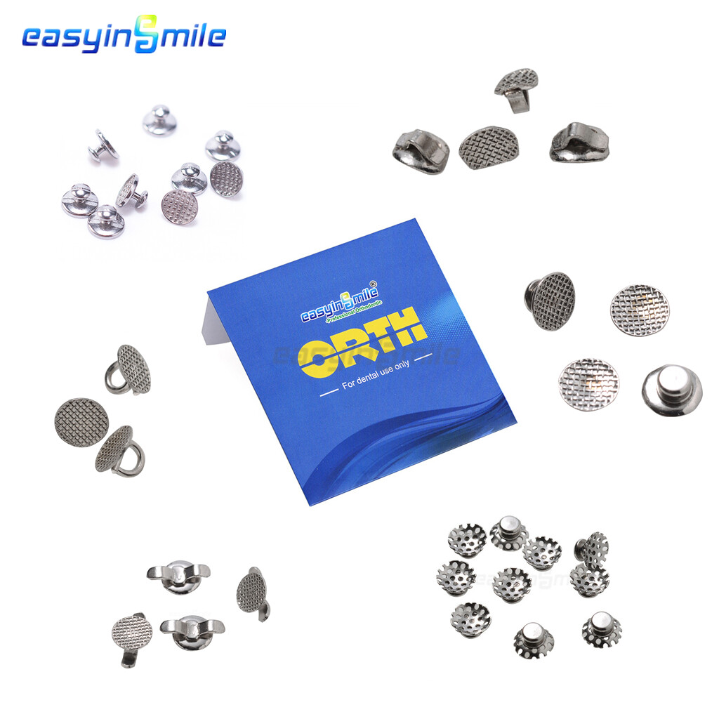 Dental Orthodontic Lingual Buttons Bondable MIM Mesh Base Easyinsmile 10Pcs/Pack