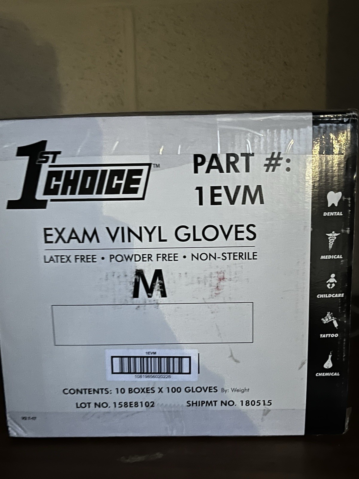 Vinyl Exam Gloves Medium Latex Free Powder Free Non Sterile