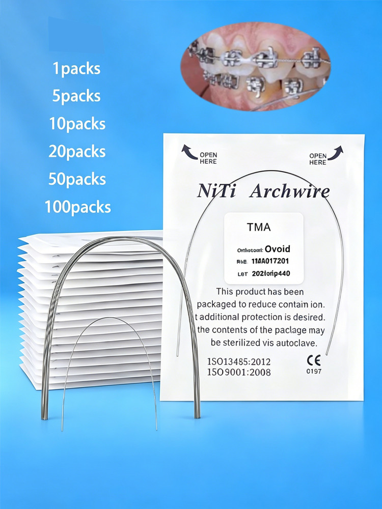 Dental Orthodontic TMA Beta Ti-Mo Alloy Round Arch Wires Ovoid
