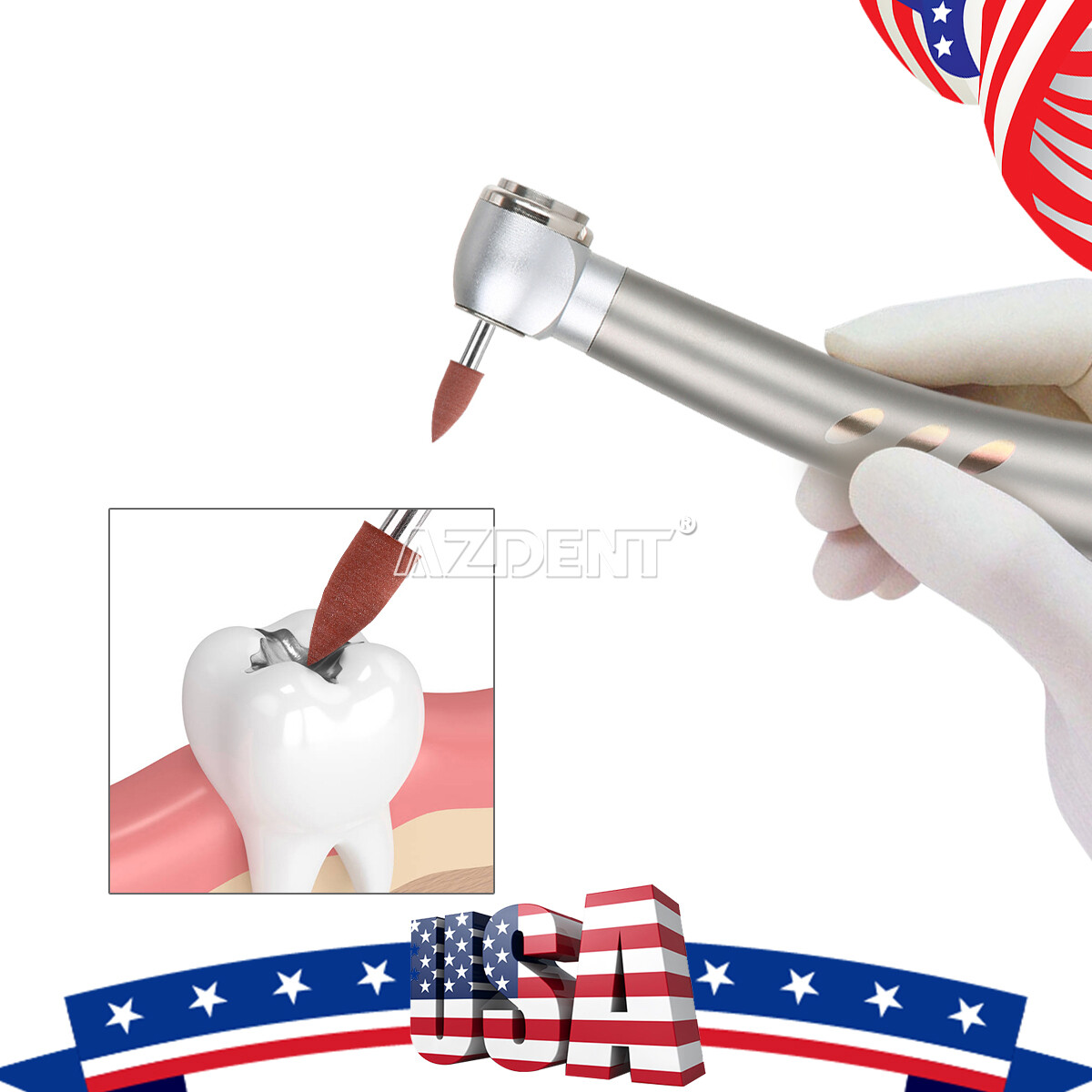 60PCS Dental Polishing Polishers Bur FG 1.6mm Mini Points Brownie Friction Grip