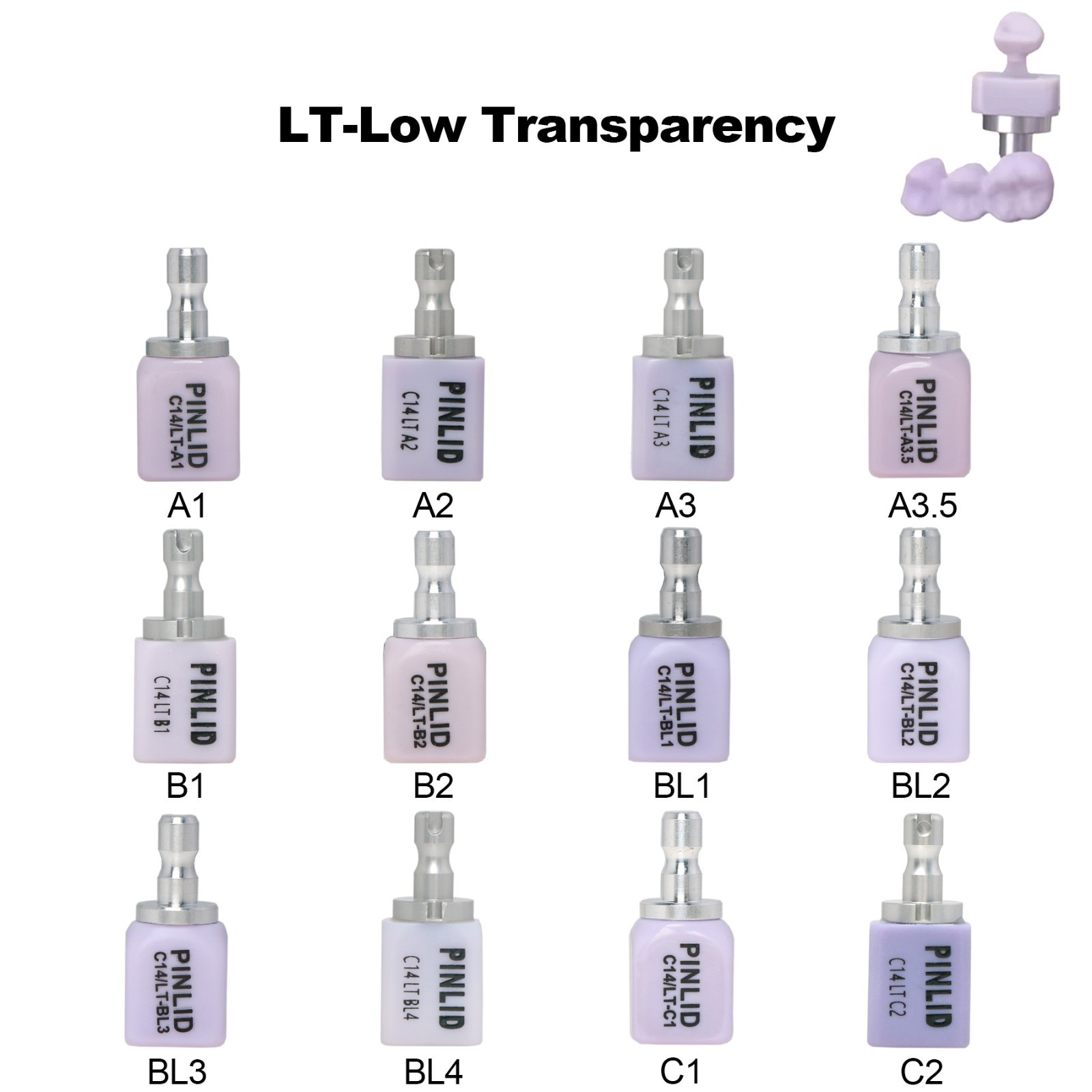 Dental C14 HT/LT/MT Emax Glass Ceramic Blocks Lithium Disilicate CAD/CAM CEREC