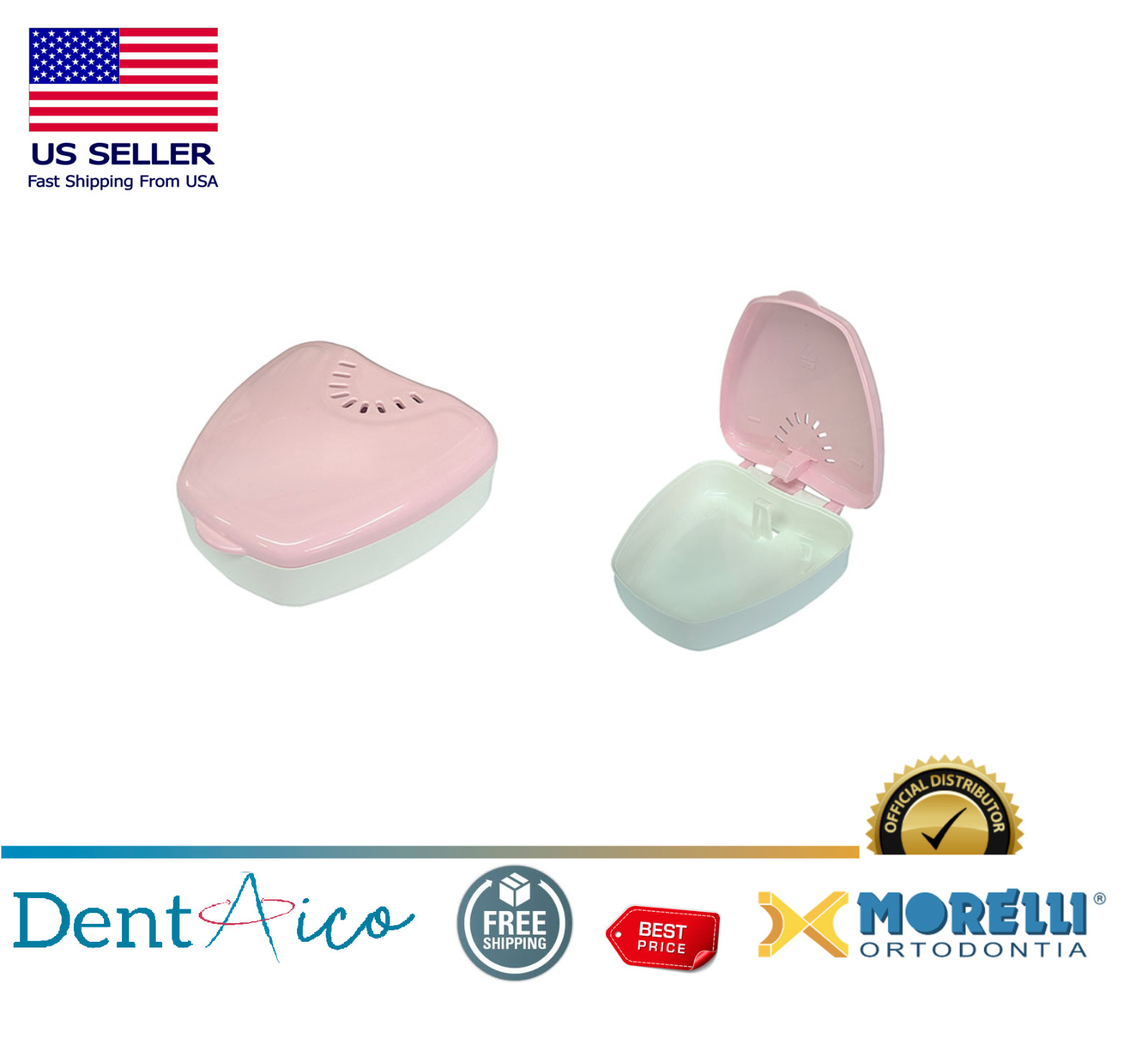 Dental Retainer Box Orthodontic 10 un Pocket Box Baby Pink Morelli Orthodontic
