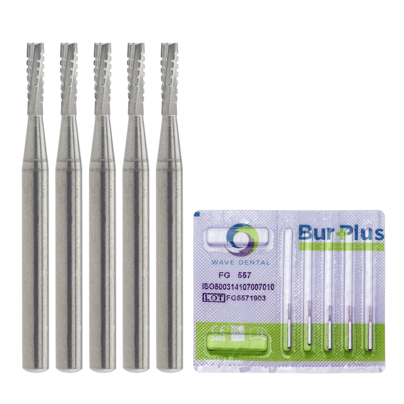 WAVE Dental Carbide Burs Straight Flat End Bur FG 56 57 555 557L Friction Grip