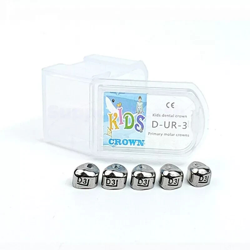 5pcs/box Dental Kids Crown Stainless Steel Primary Pediatric Teeth Molar Crowns