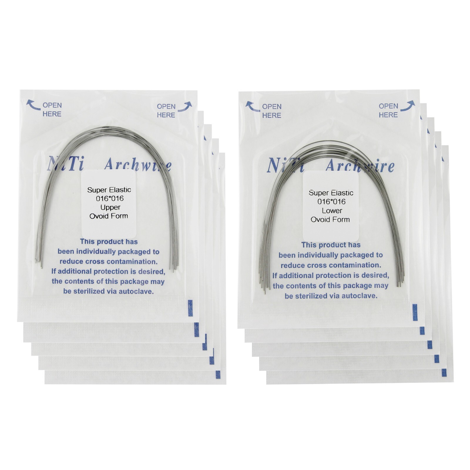 100PCS Dental Orthodontic Arch Wire Niti Super Elastic Round Rectangular Ovoid