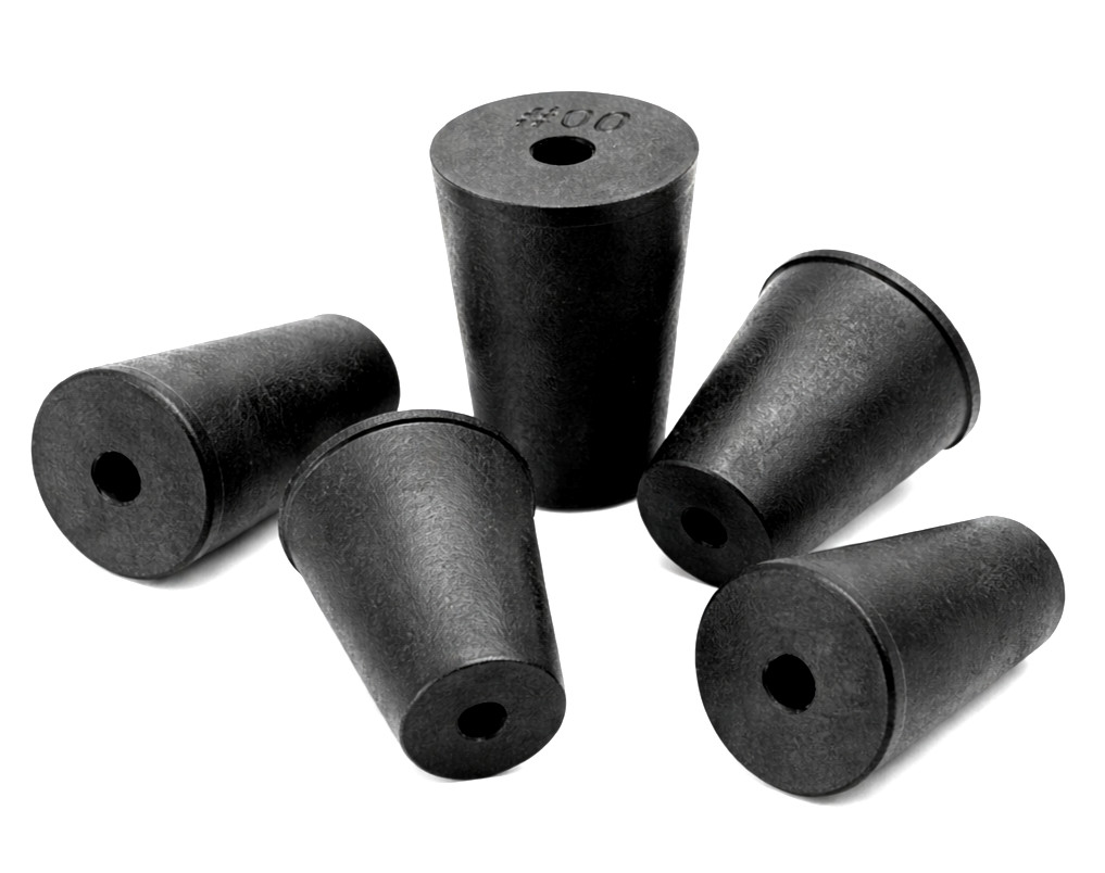 Solid Rubber Stoppers 1 Hole Laboratory Stoppers Various Sizes 10 per package