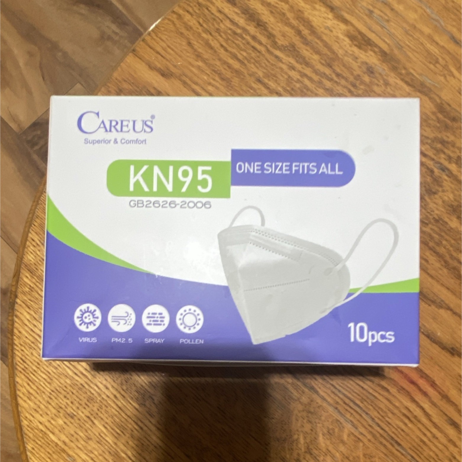 Careus KN95 Disposable Face Masks 10pcs One Size Fits All GB2626-2006