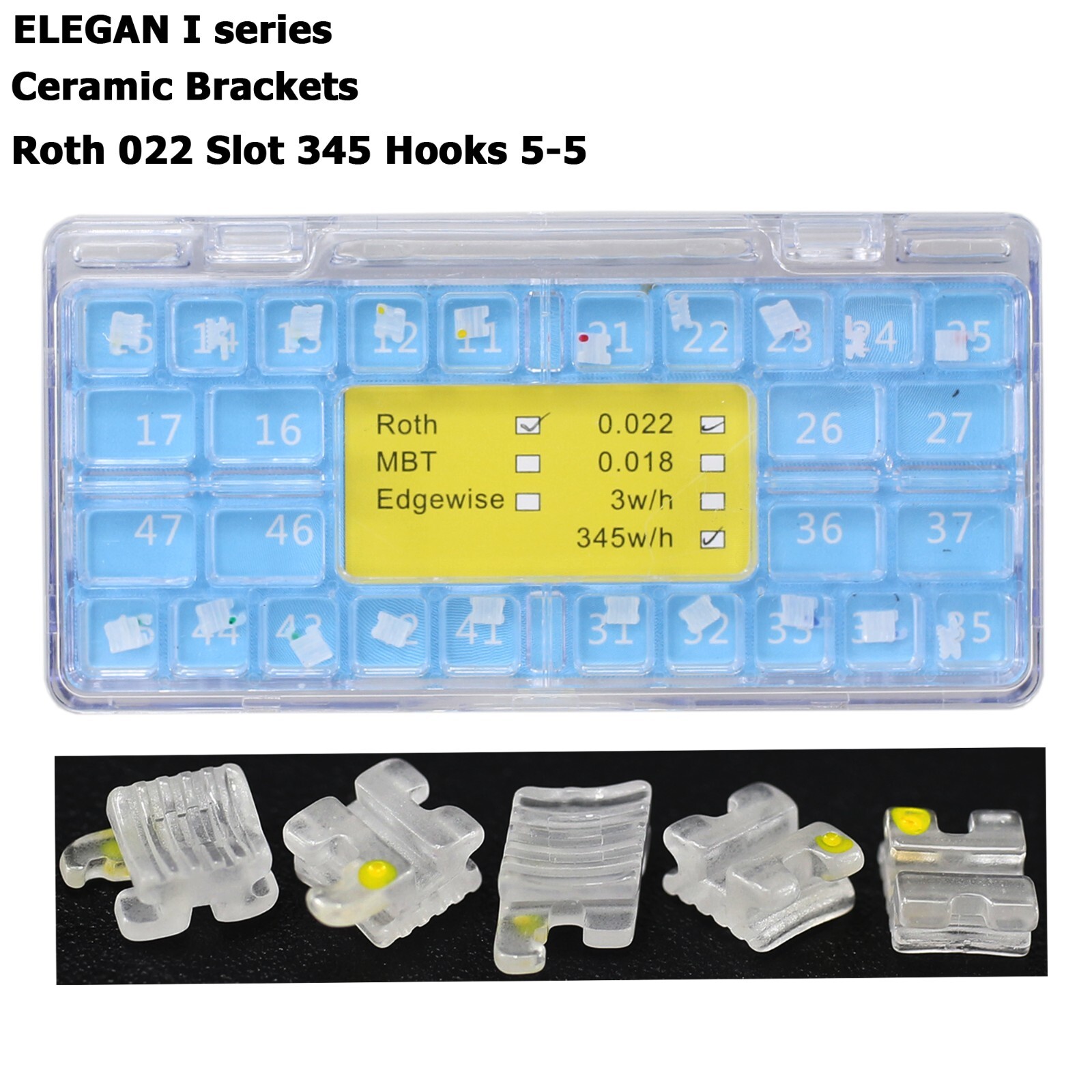 Dental Orthodontic Brackets Self Ligating Ceramic Braces Roth MBT Empower Clear