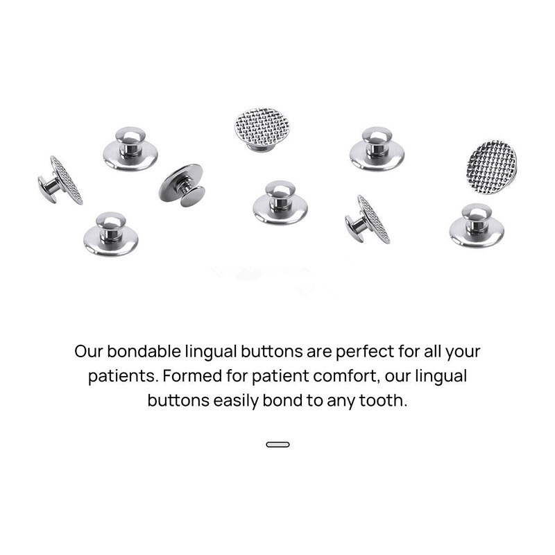 10 Pcs/Bag Dental Orthodontic Metal Round Mesh Base Lingual Button Bondable