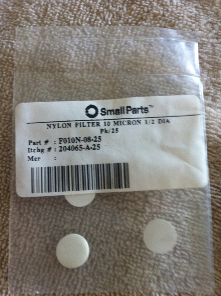 Lot of 400 10 Micron 1/2 dia Nylon Filter – Small Parts