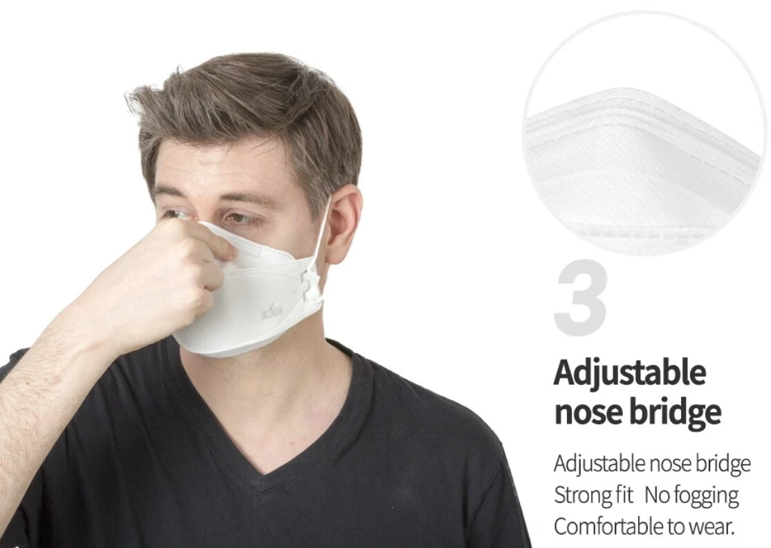 Pack of 10 BOTN Adjustable KF94 Korean Face Mask Made in Korea Dust Covers Large