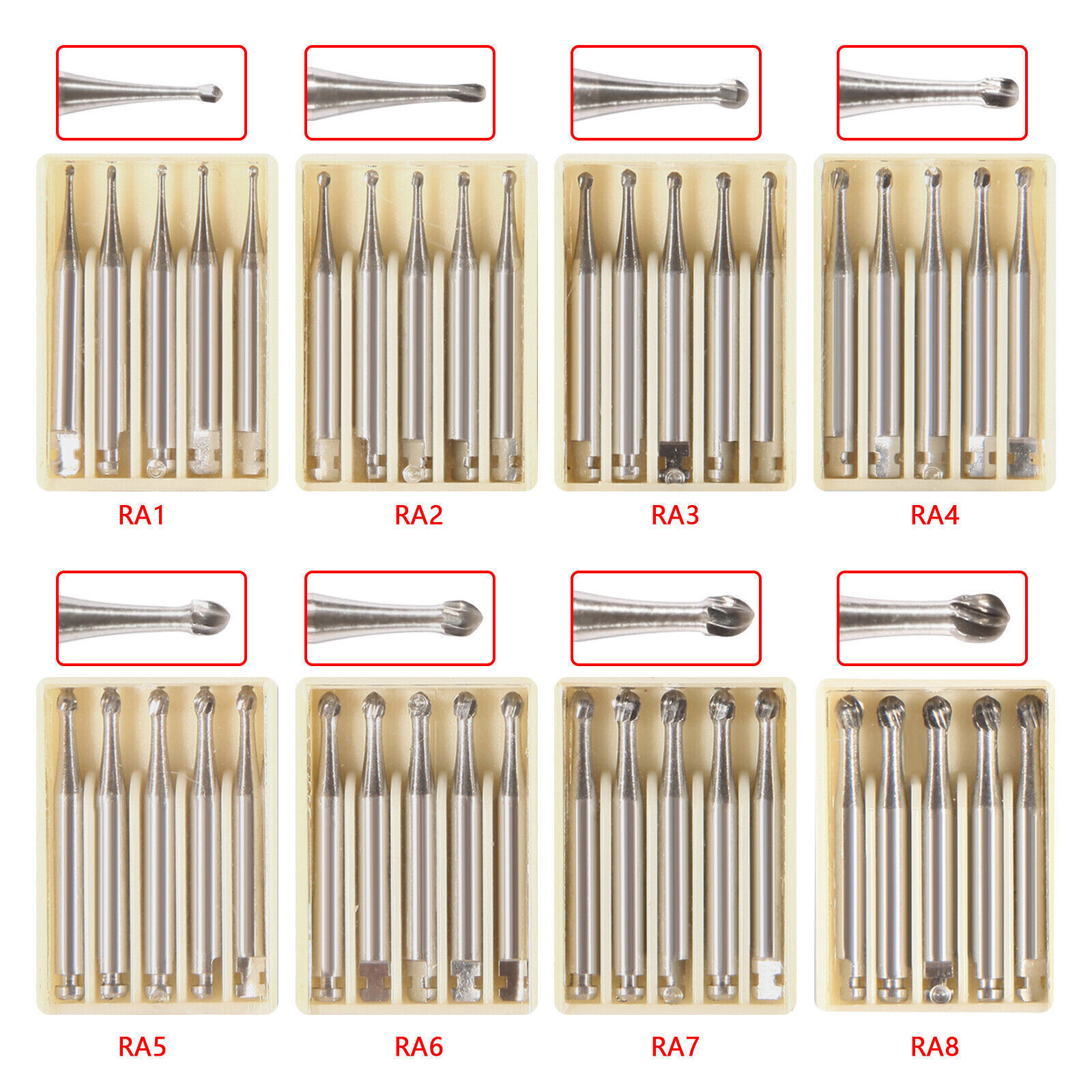 5Pcs/Pack Dental Tungsten Steel Carbide Handpiece Bur Fit Low Speed Contra Angle