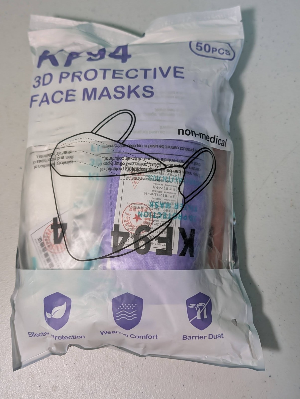 KF94 Face Masks Disposable 50 Pcs Per Package New