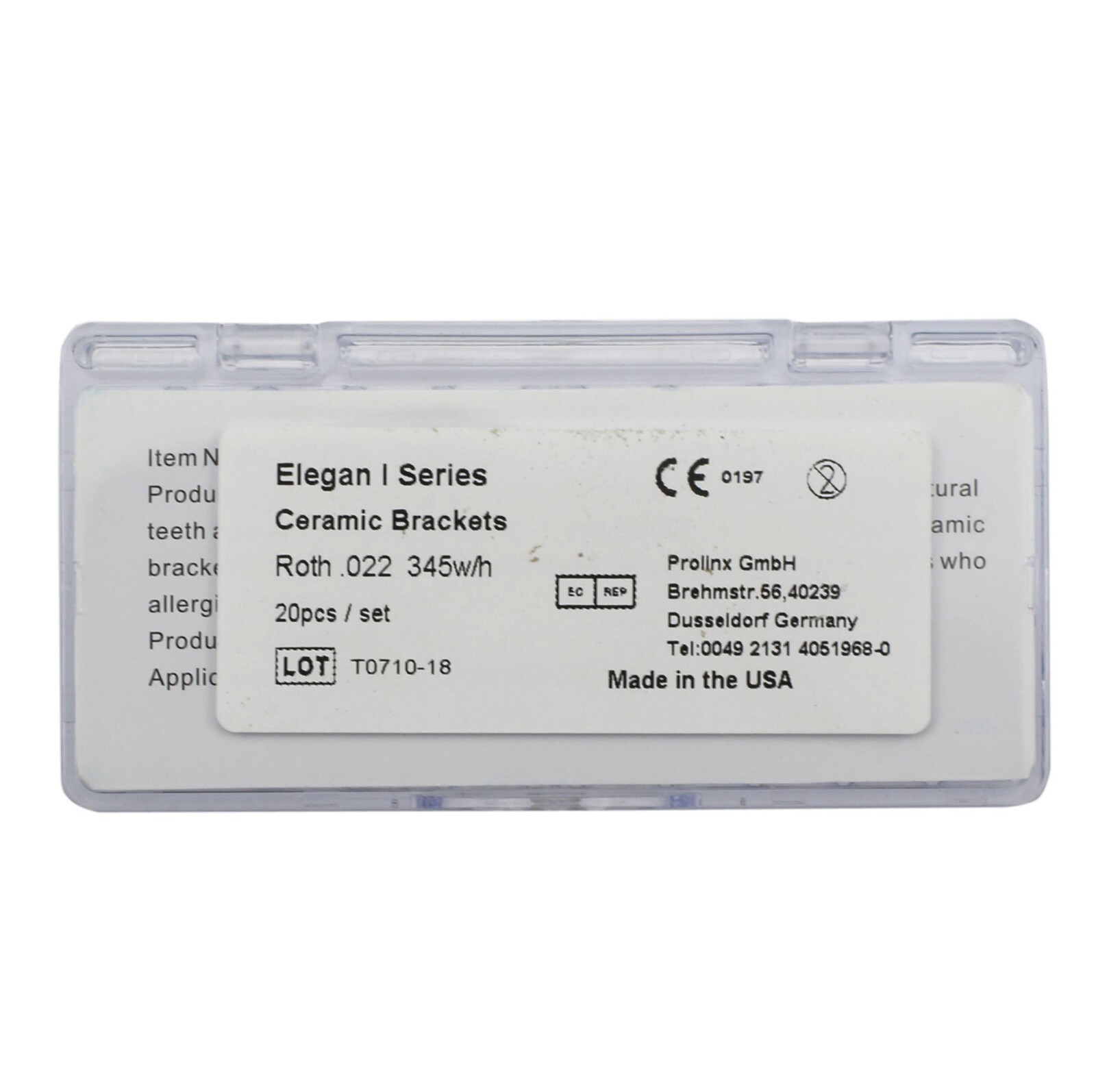 Dental Orthodontic Ceramic Brackets Braces Sapphire Roth MBT 022 345 Hooks 5-5