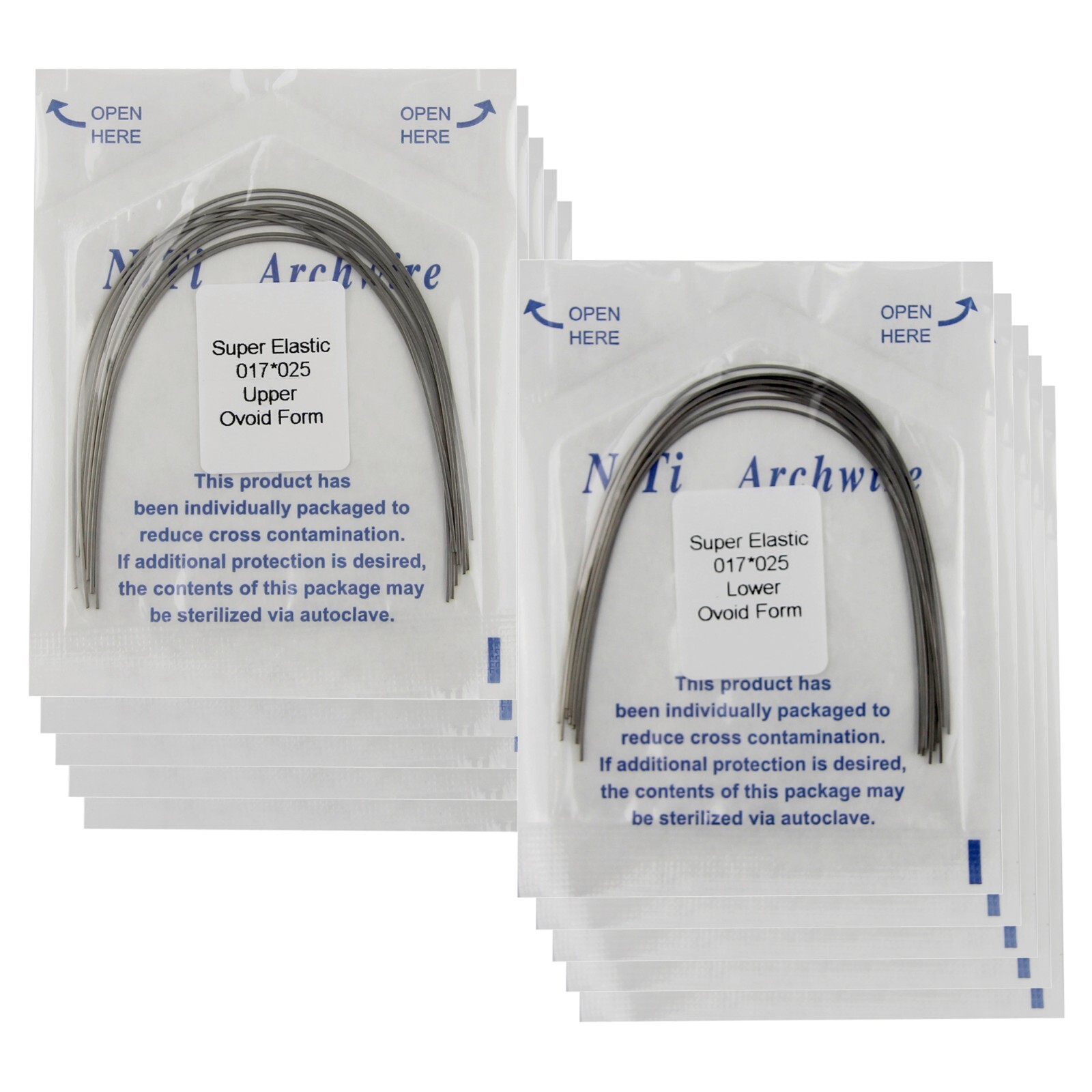 US 100PCS Orthodontic Niti Arch Wire Super Elactic Ovoid Form Round Rectangular
