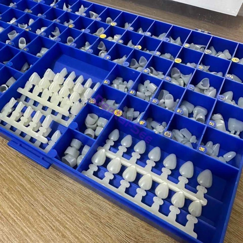 NEW POLYCARBONATE TEMPORARY DENTAL CROWNS BOX KIT 360 PCS W/ CROWN MOLD GUIDES