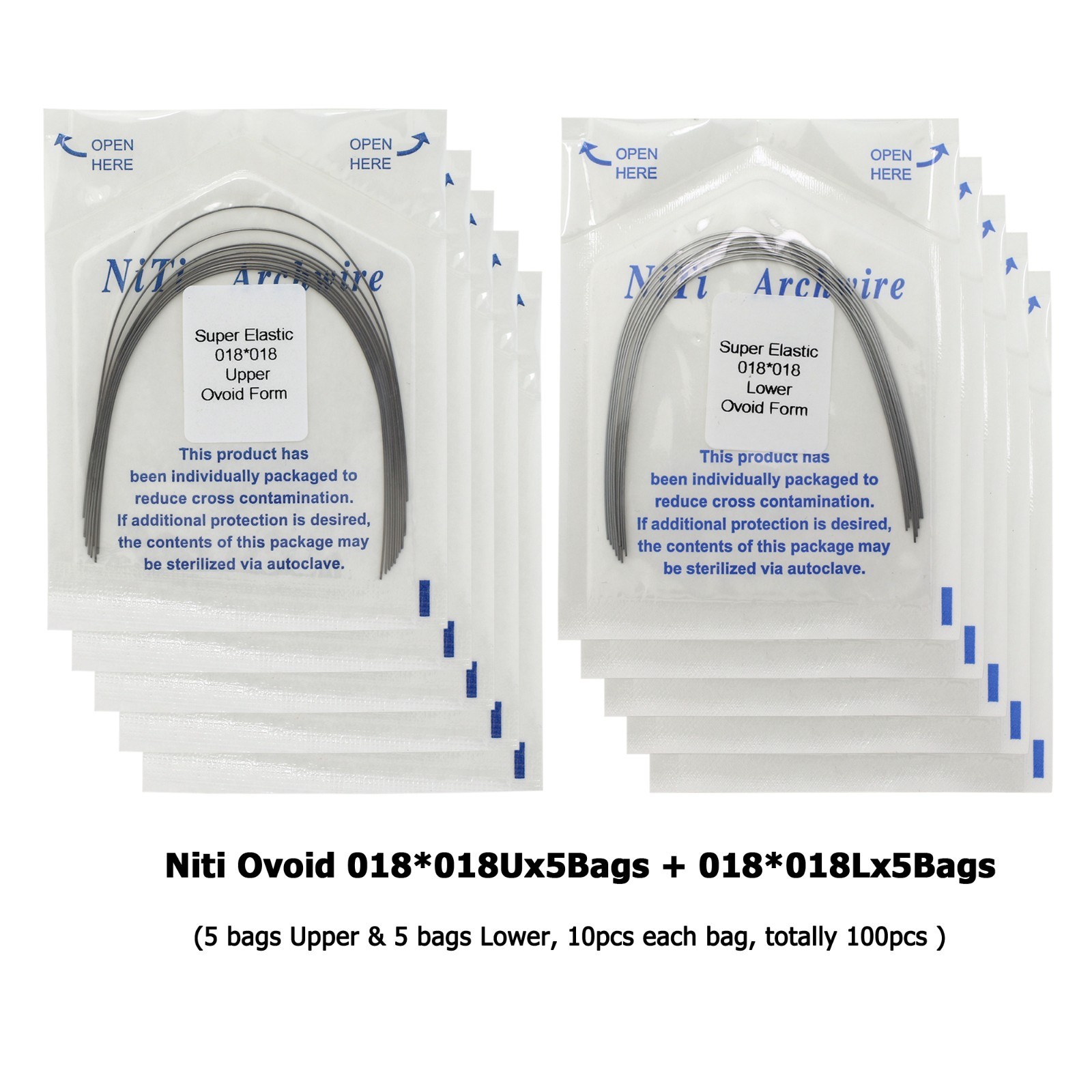 Orthodontic Arch Wire Niti Stainless Steel Round Rectangular Ovoid Natural Form