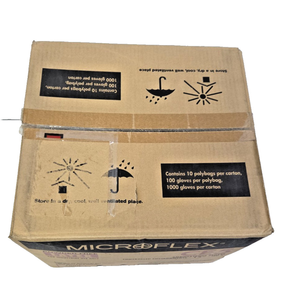 Microflex Powder-Free Latex Ambidextrous Gloves CE5-512-S Size Small Box of 1000